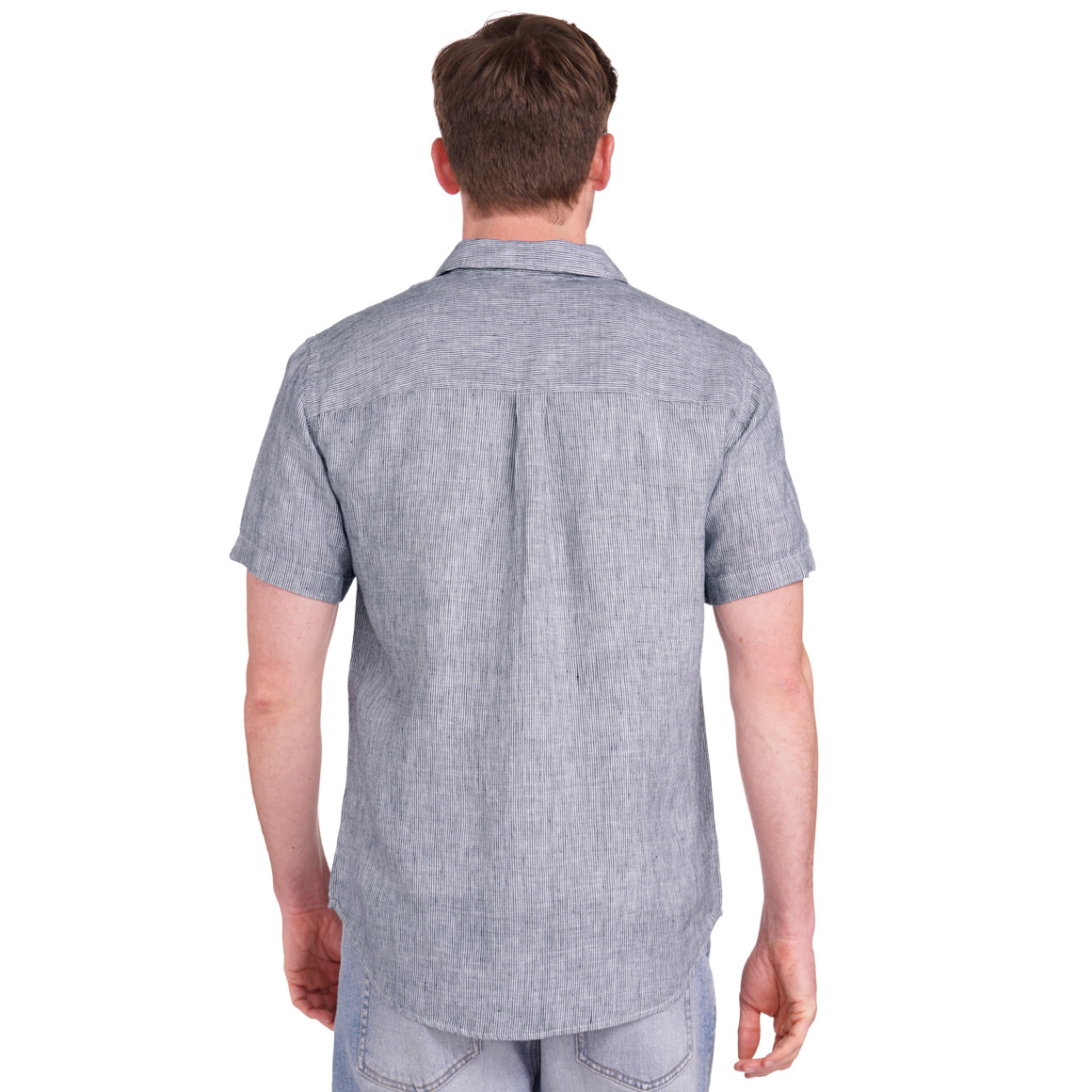 VanVaan Denim Herren Leinen-Hemd in Modern Fit dunkellila