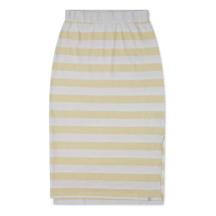 Matona Jupe Jersey Rayures Coton Bio | Jaune pâle
