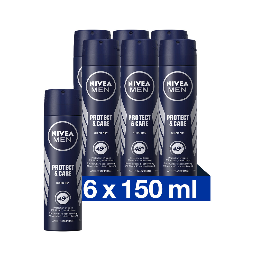 6x Nivea Men Deodorant Spray Protect & Care150 ml