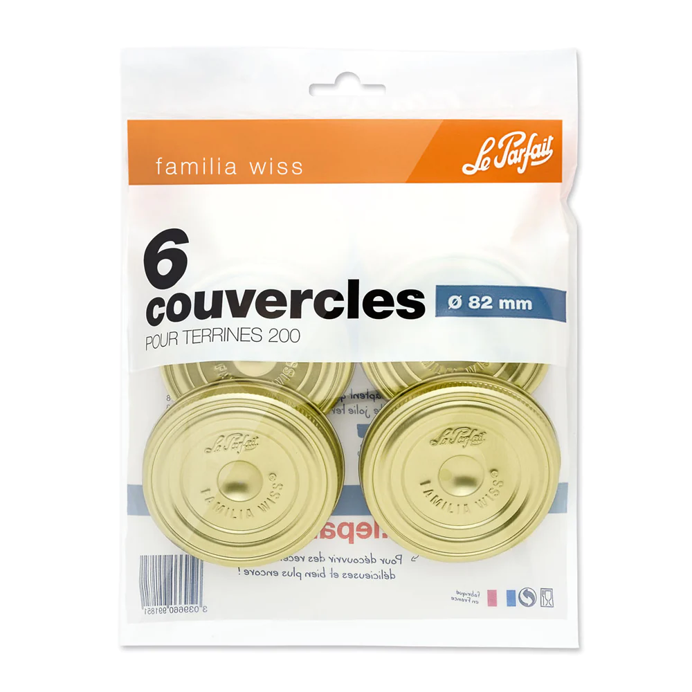 Sachet de 6 couvercles Familia Wiss 8,2 cm Le Parfait