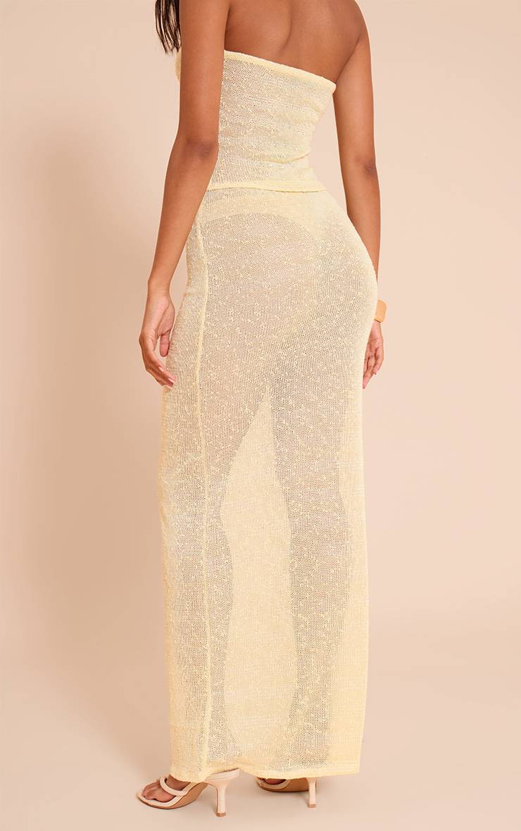 Pale Lime Jupe Longue À Sequins Texturés
