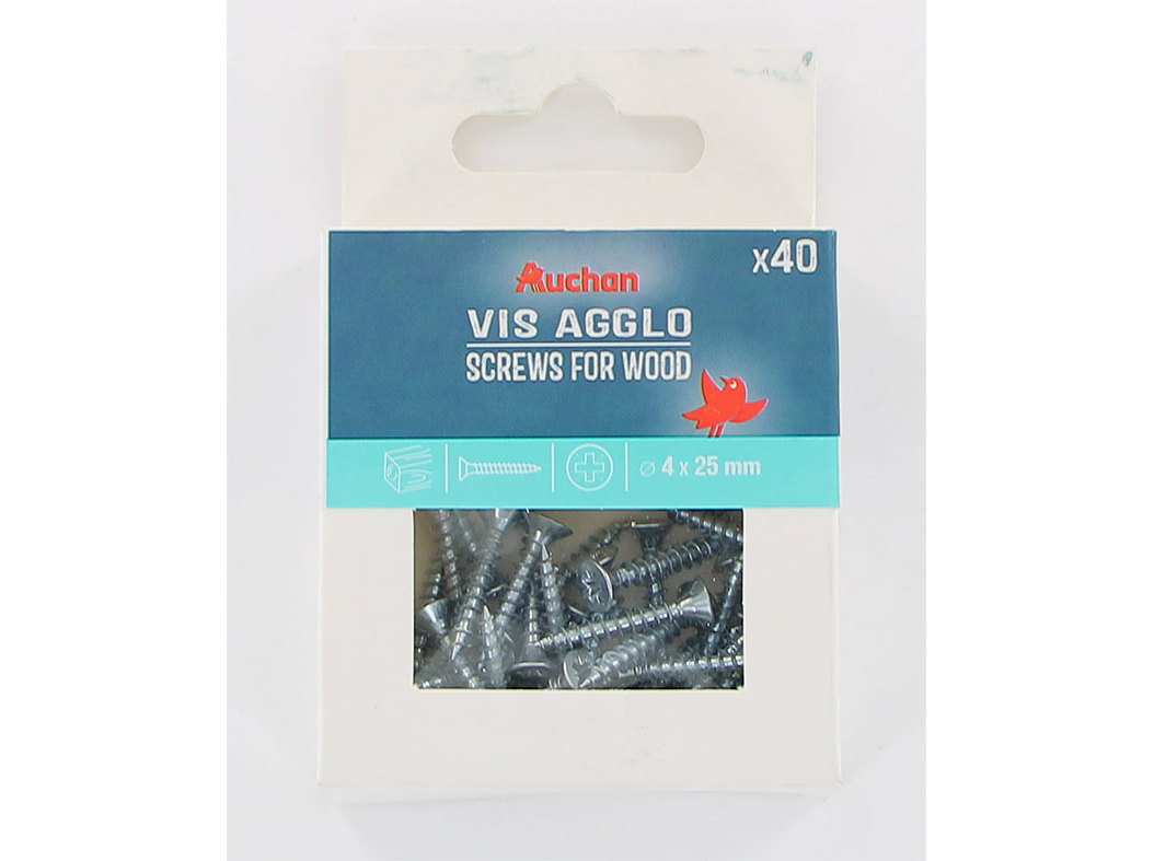 PARAFUSO P/MADEIRA AUCHAN 40PCS 4X25MM