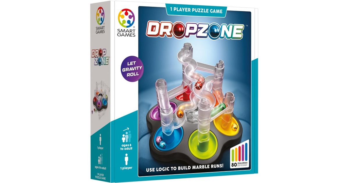 SmartGamesDropzone Denkspel  (Nederlands, 1 speler, Vanaf 8 jaar, 80 opdrachten)