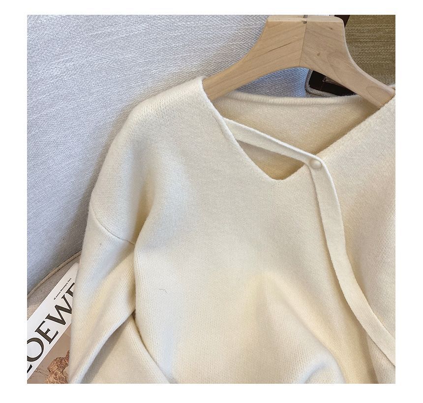 Aestering - Zwangerschaps V-hals effen oversized trui