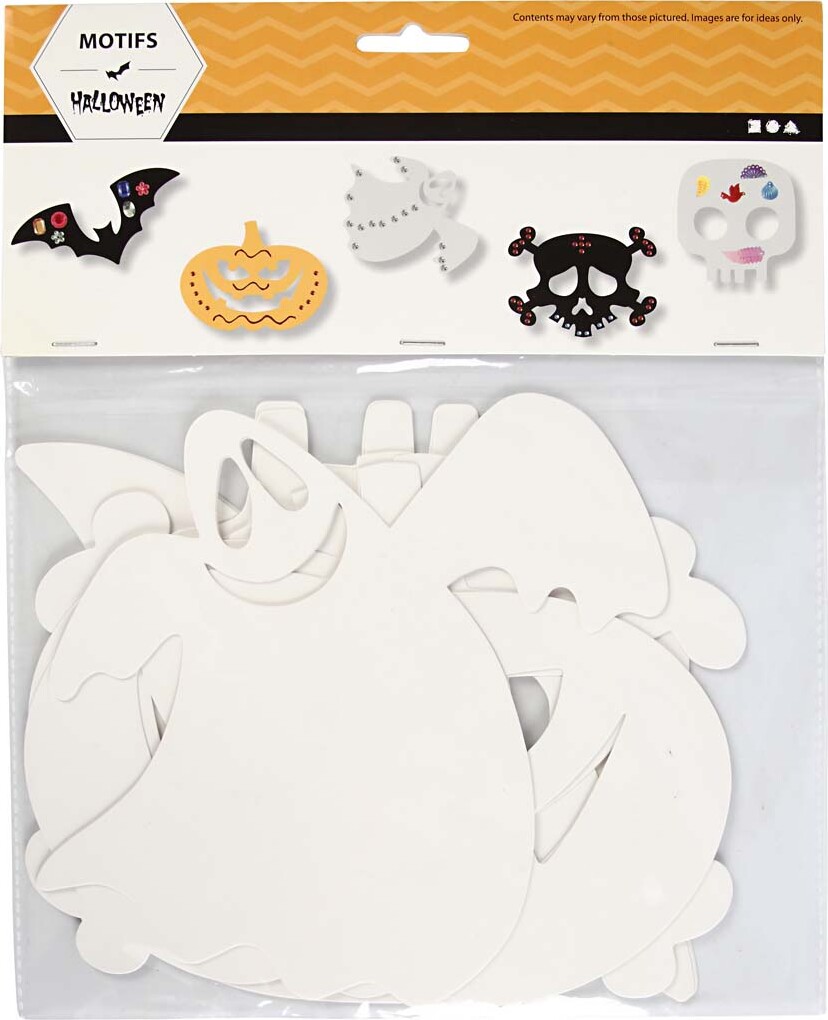 Halloween Figurer - Str. 25X17 CM - 230 G - Hvid - 16 Stk