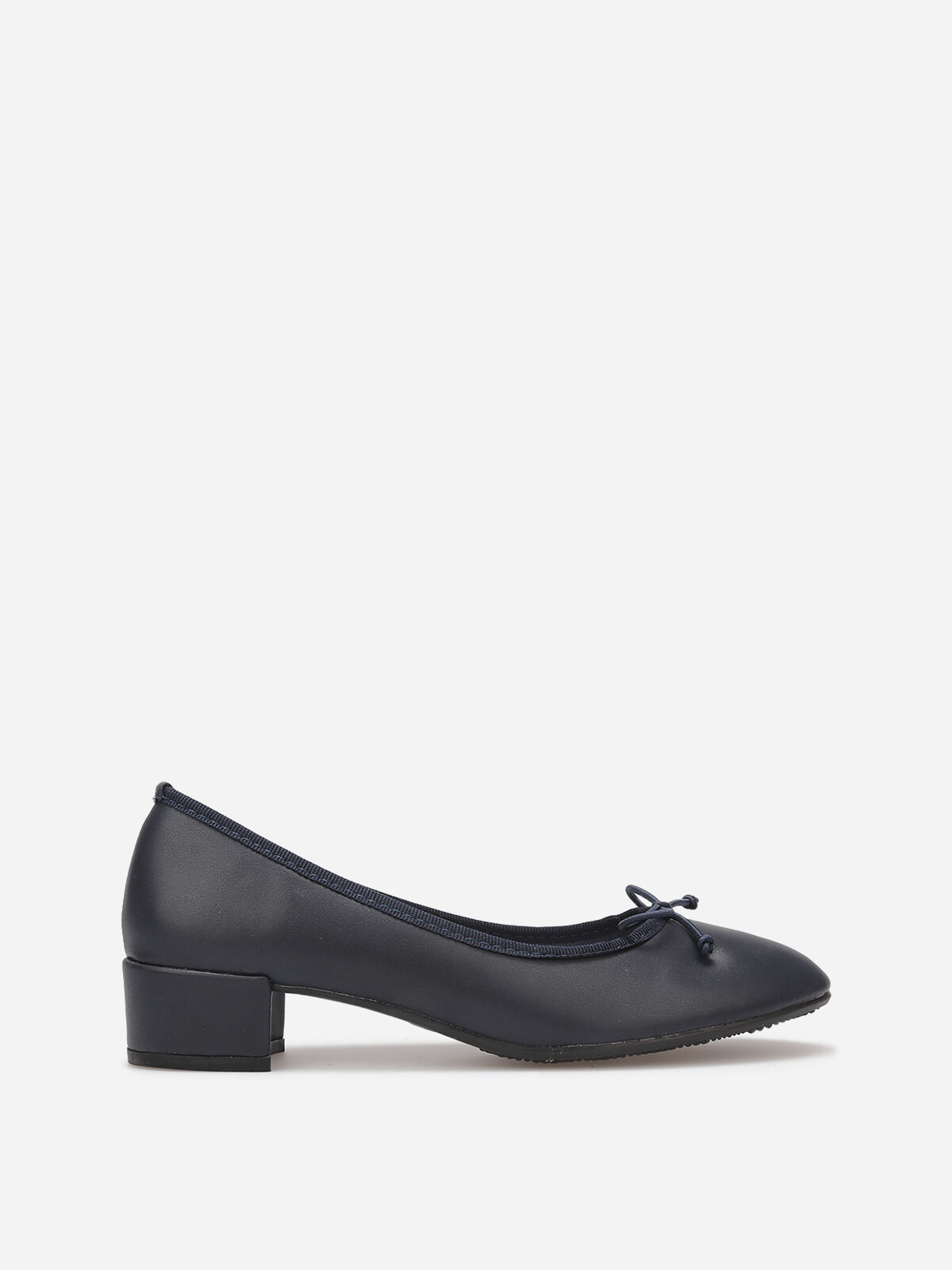 Ballerines à talon avec nœud- Bleu marine