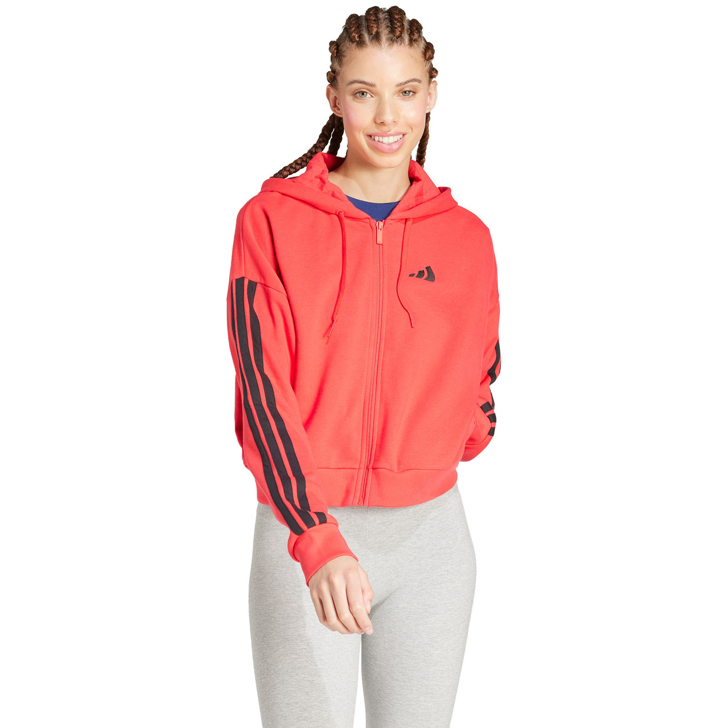 adidas 3 Stripes French Terry Full Zip Hoody