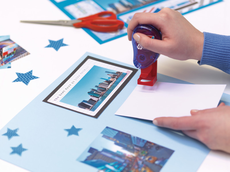 Klebestempel ecoLogo Spender Lösungsmittelfreie DIY Bastel Klebepads für Papier und Karton (59099-00000)