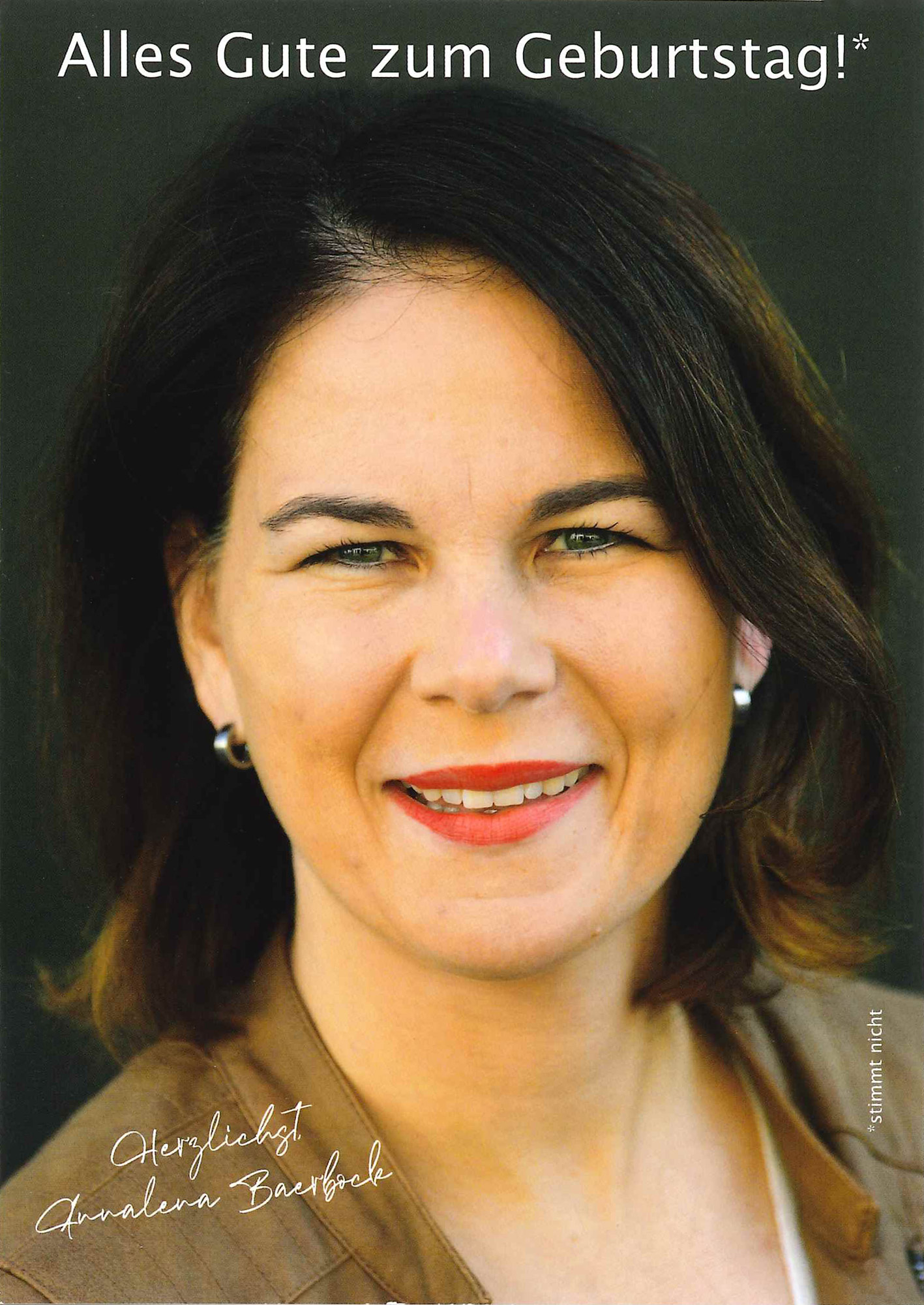 Postkarte 'Herzlichst Annalena Baerbock' günstig bestellen
