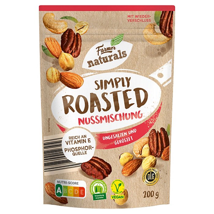 FARMER NATURALS Geröstete Nüsse 200 g, Nussmix