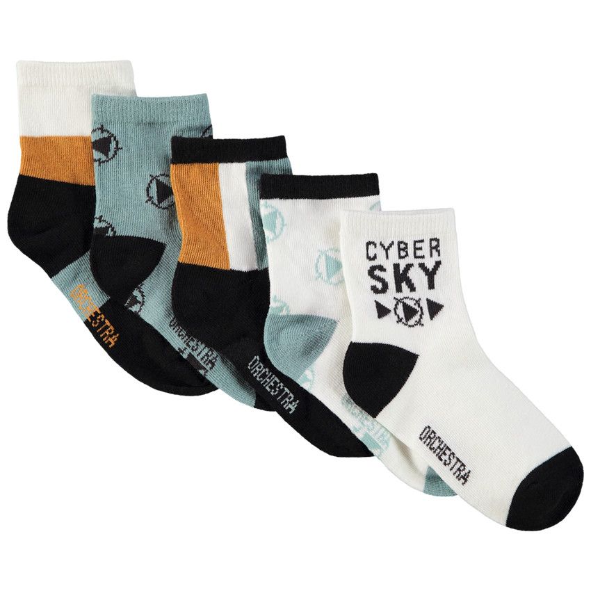 Lot de 5 paires de chaussettes fantaisie pour garçon - Gris foncé