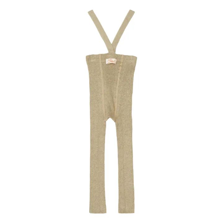 Silly Silas Collants à Bretelles Coton Bio Sans Pieds | Sable