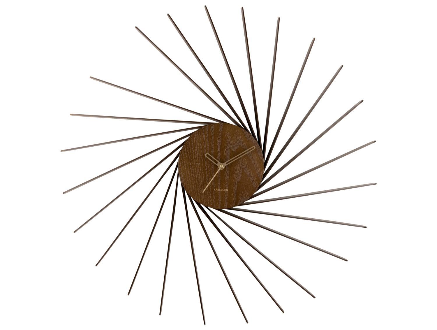 Karlsson - Wall clock Helix XL dark wood veneer