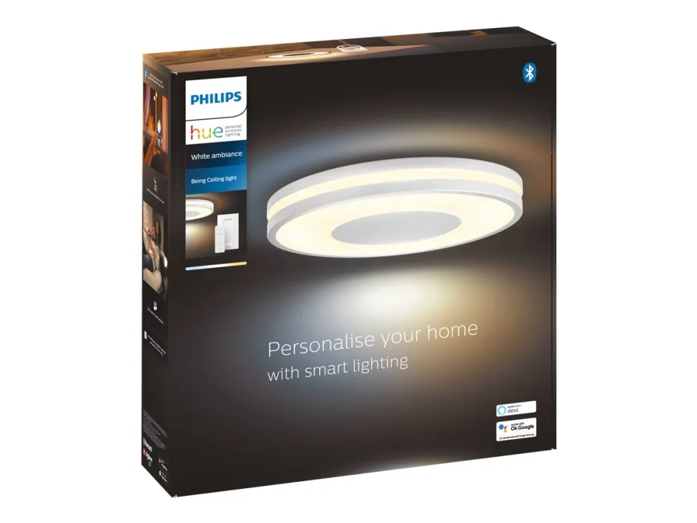 Philips Hue White ambiance Being - Loftslampe - LED - 22.5 W (tilsvarende 204 W) - klasse F - varmt til køligt hvidt lys - 2200-6500 K - hvid