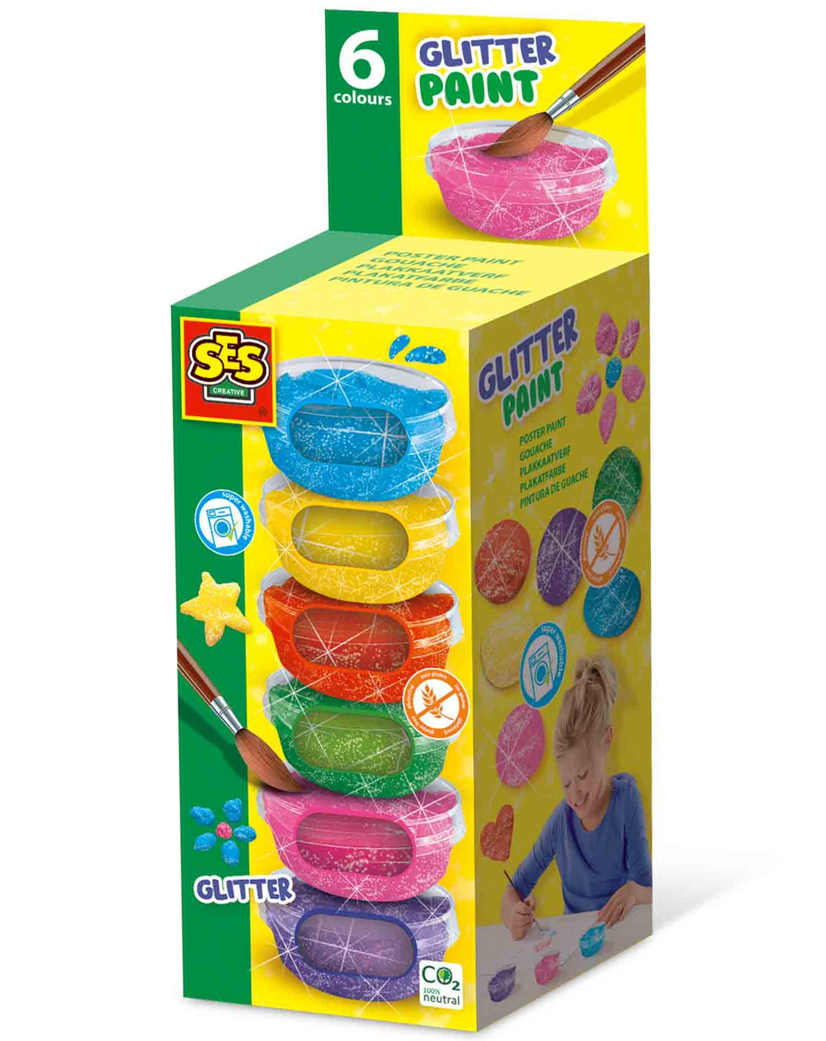 Plakatfarbe GLITZER (6x45ml)
