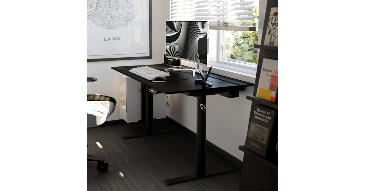 ArozziArena Nordico Sit/Stand Desk - Black gaming desk  (Zwart)