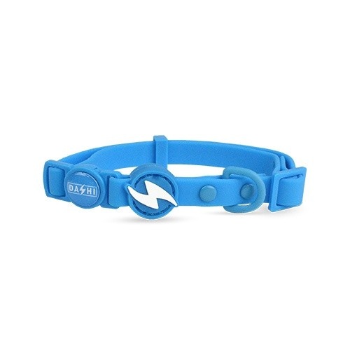 Coleira Dashi de TPU flexível azul para gatos