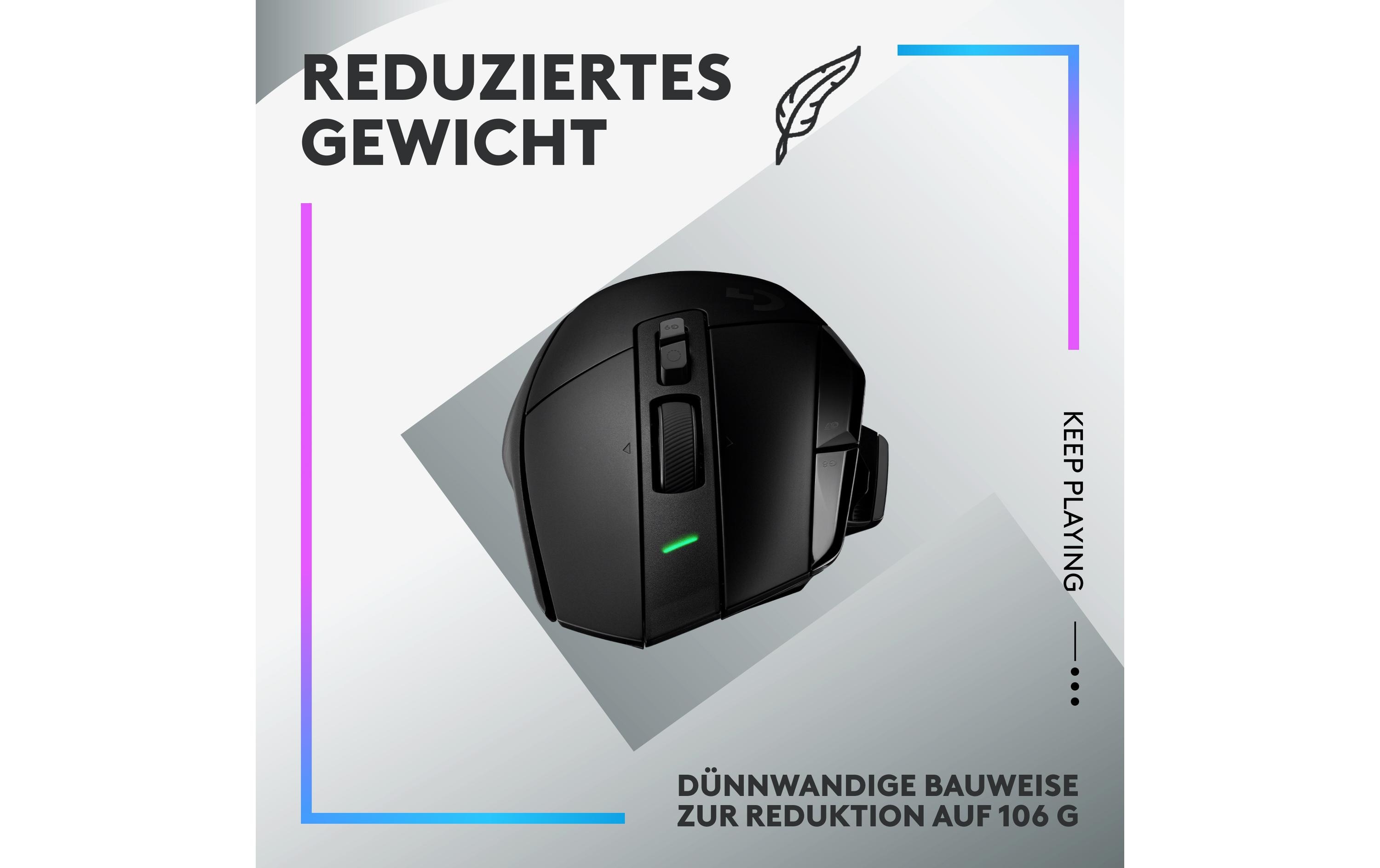 Gaming-Maus G502 X Plus Schwarz<br>Kabellose Lightspeed Gaming-Maus mit «Lightsync»-RGB-Beleuchtung