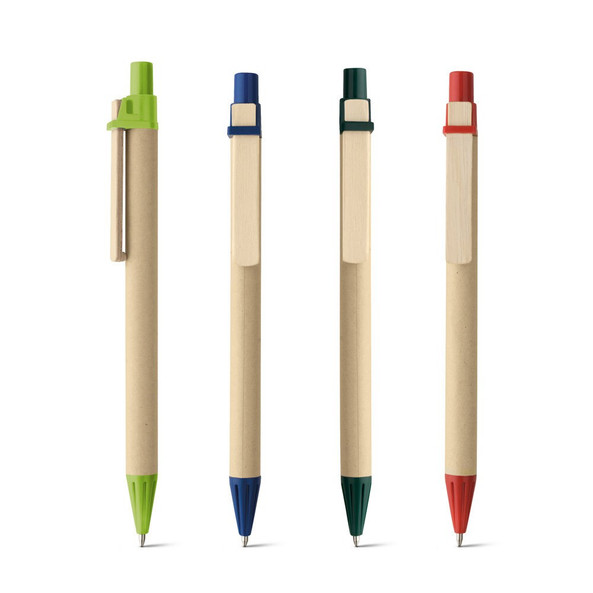 hi!dea 91292 - Stylo à bille en papier kraft et clip en bois