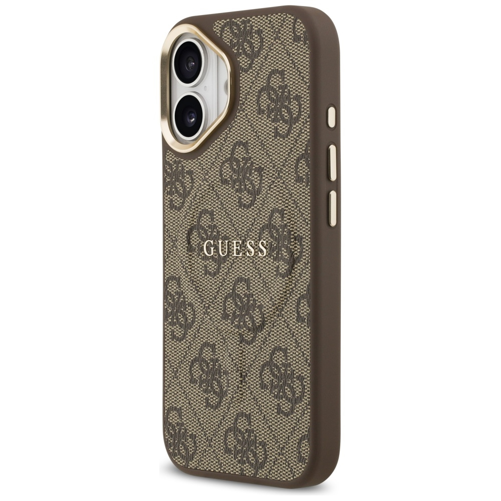 iPhone 17 MagSafe Leder Hardcase Hülle Classic Logo (GUHMP17SP4MSEGCW) - Braun