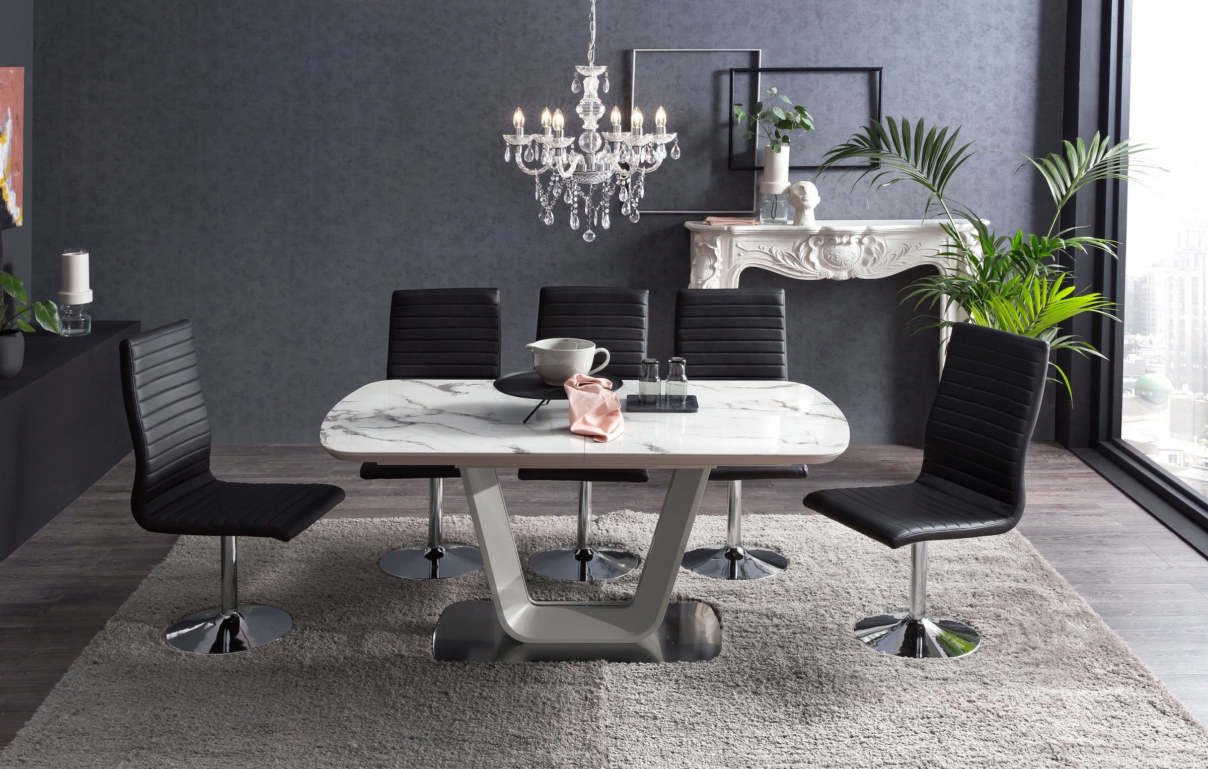 SalesFever Esstisch »Design Tisch für stilvolle Mahlzeiten« Erweiterbarer Glastisch - Eleganz trifft Funktionalität