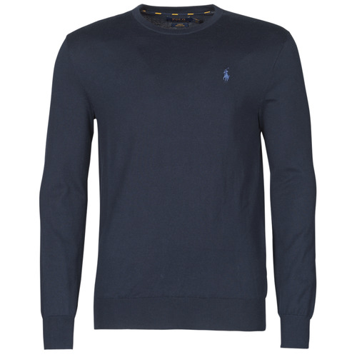 Polo Ralph Lauren - PULL COL ROND AJUSTE EN COTON PIMA LOGO PONY PLAYER Azul