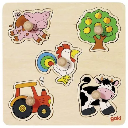 goki Steckpuzzle Auf dem Land, 5 Teile