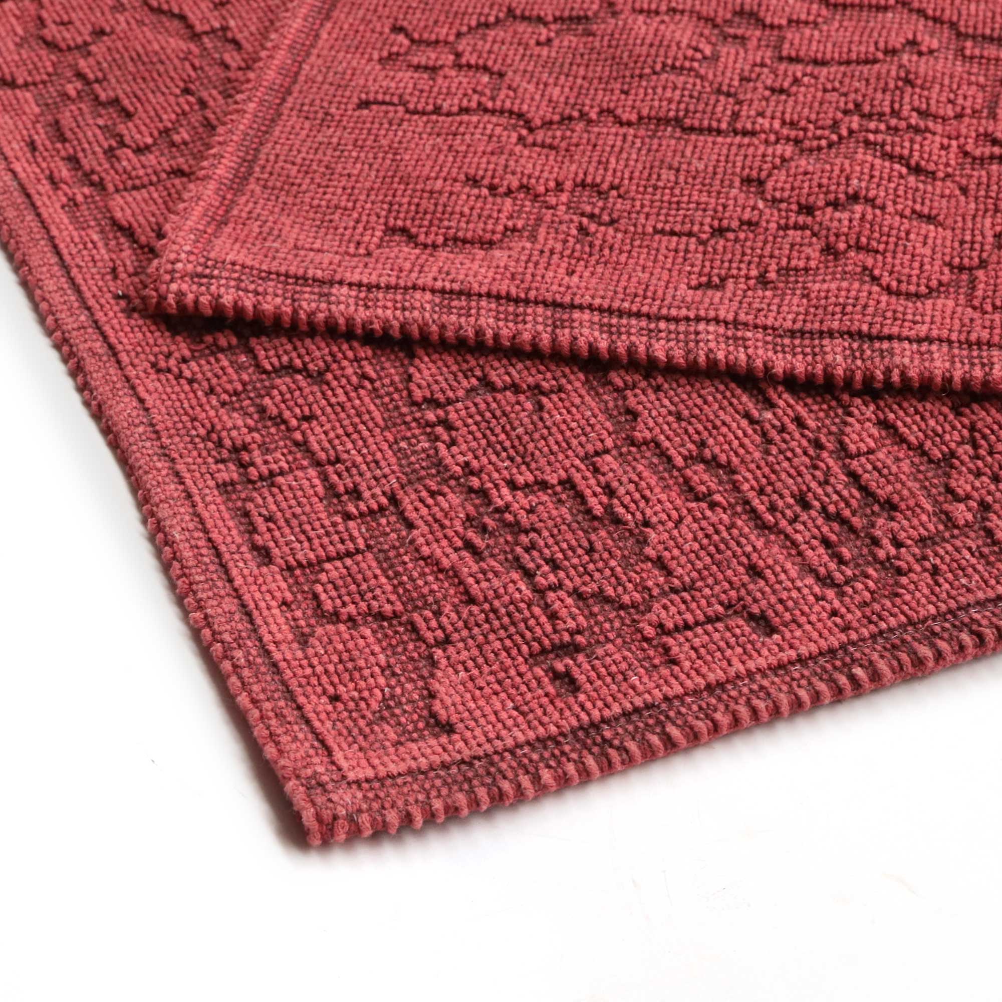 Badematte 'Izmir' aus Baumwolle, Wolken rot, 60 x 50 cm & 120 x 70 cm von fischer's lagerhaus