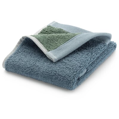 Frottierhandtuch zweifarbig, Blau-Grün, Gästetuch