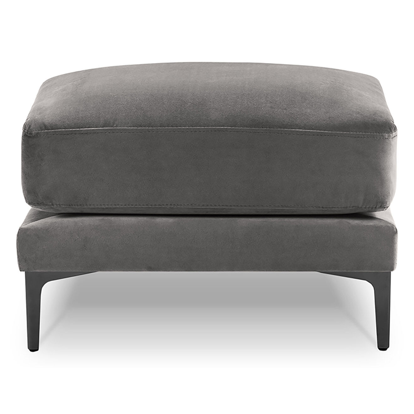 Mazzini Sofas Pouf Velours Venus gris - 65x65x47 cm