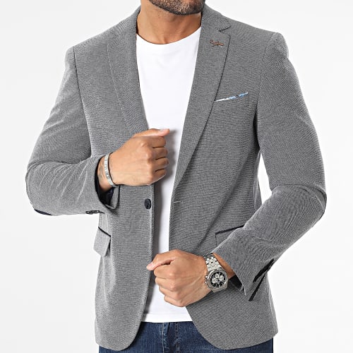 Veste Blazer Bleu Marine Chiné