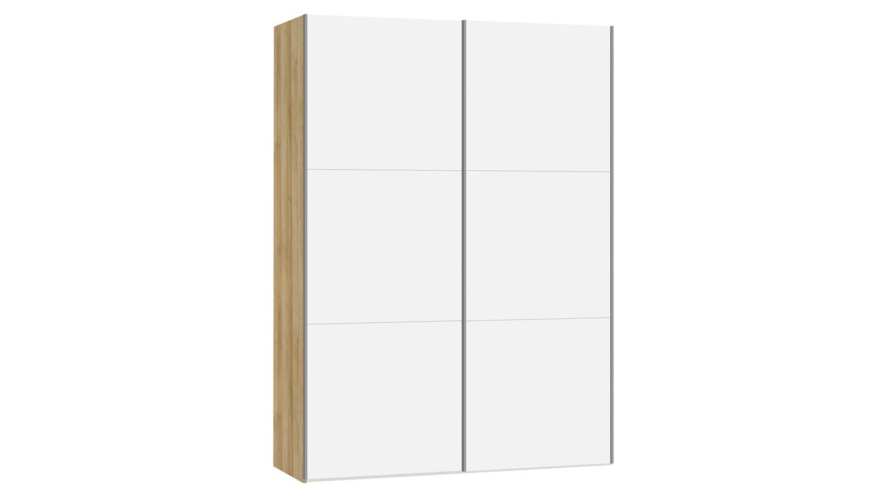 Schuifdeurkast Kixx met glasdeuren eiken/wit
