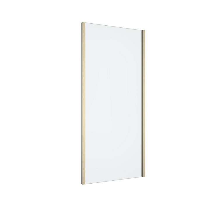Paroi de douche fixe l.90 x 195 cm, profilés alu finition doré satin, GoodHome Ledava