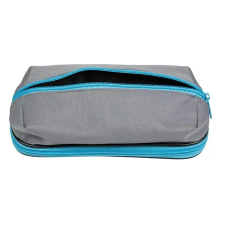 Idena Schlamper-Etui Duo, mit Seitenfach, grau/blau