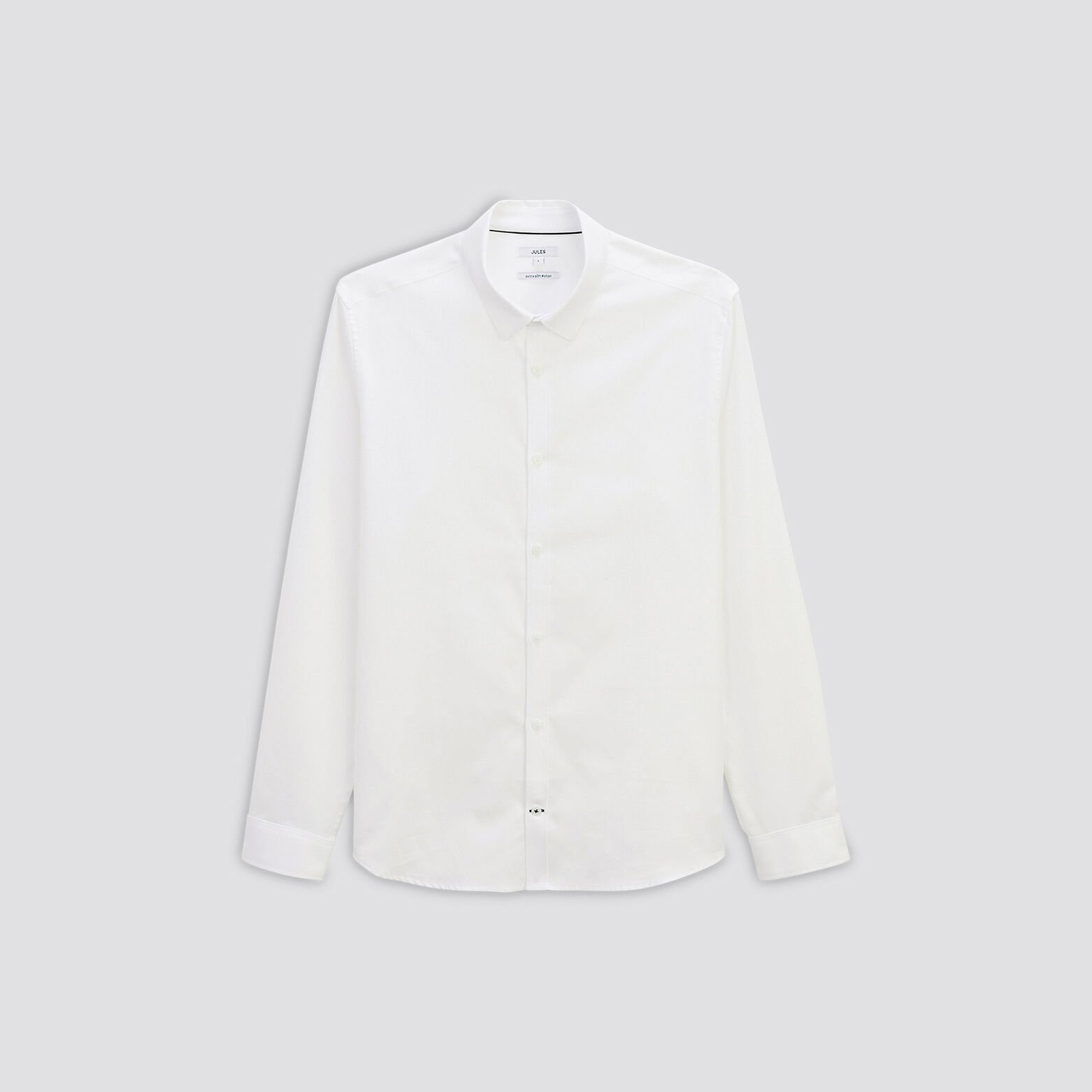 Chemise extra-slim repassage facile unie coton Blanc