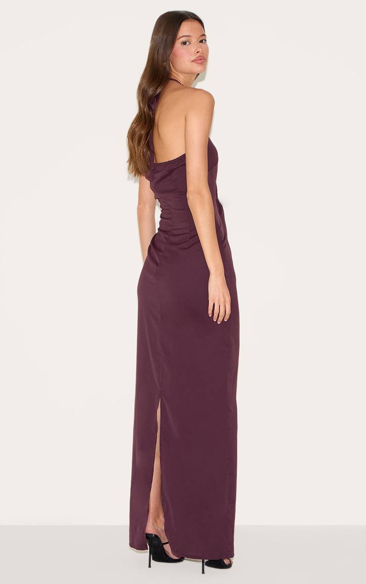 Prune Robe Longue Tissée À Col Licou Avec Détails De Finitions