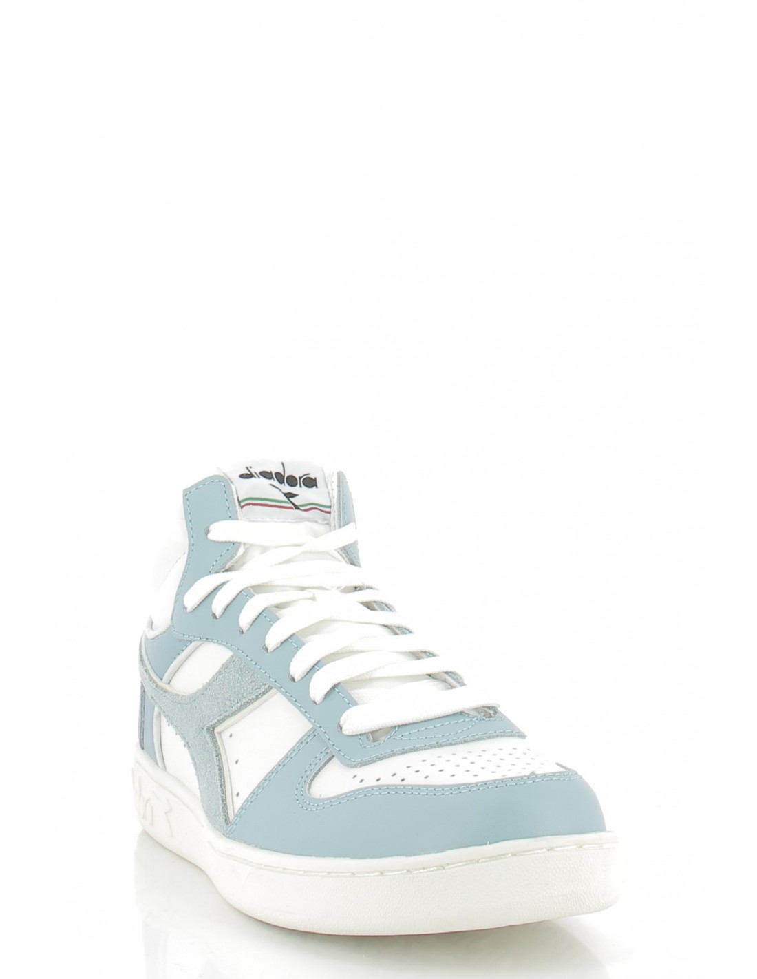 diadora Sneakers montantes femme magic demi leather cuir blanc/bleu