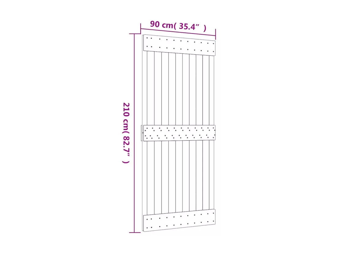 Porte NARVIK 90x210 cm bois massif de pin