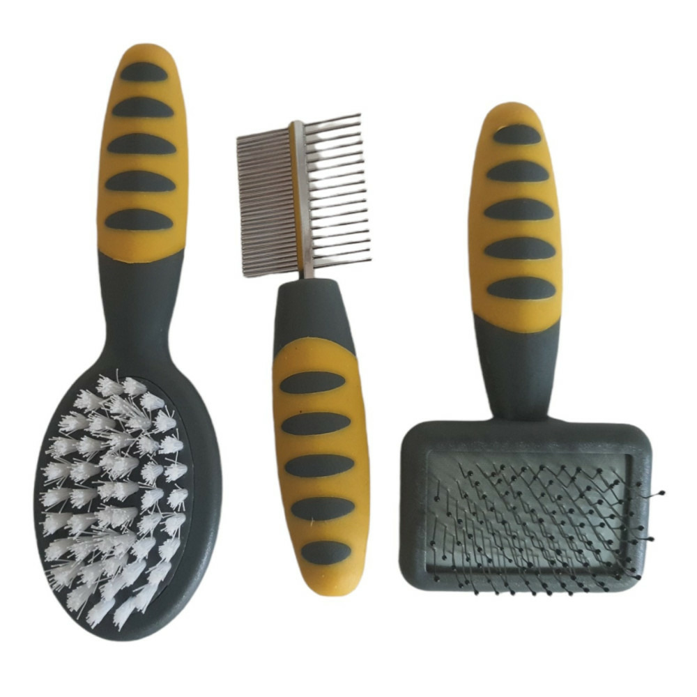 Set de toilettage brosses et peigne pour lapins, furets, hamsters