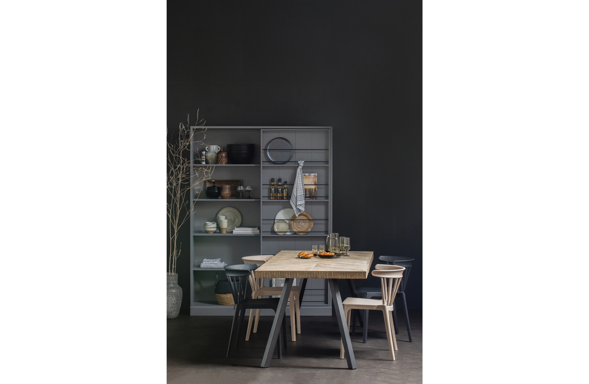 WOOOD tafel Tablo mango visgraat 200x90 Tablo tafel mango visgraat 200x90 2-standen poot