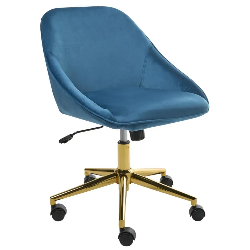 BARDSDALE - Bureaustoel - Marineblauw - Fluweel