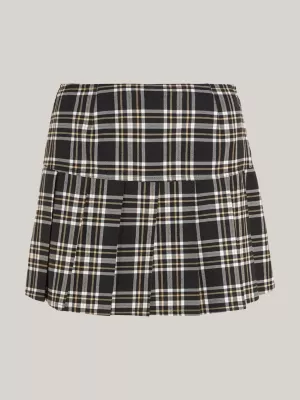 Saia-calça plissada xadrez