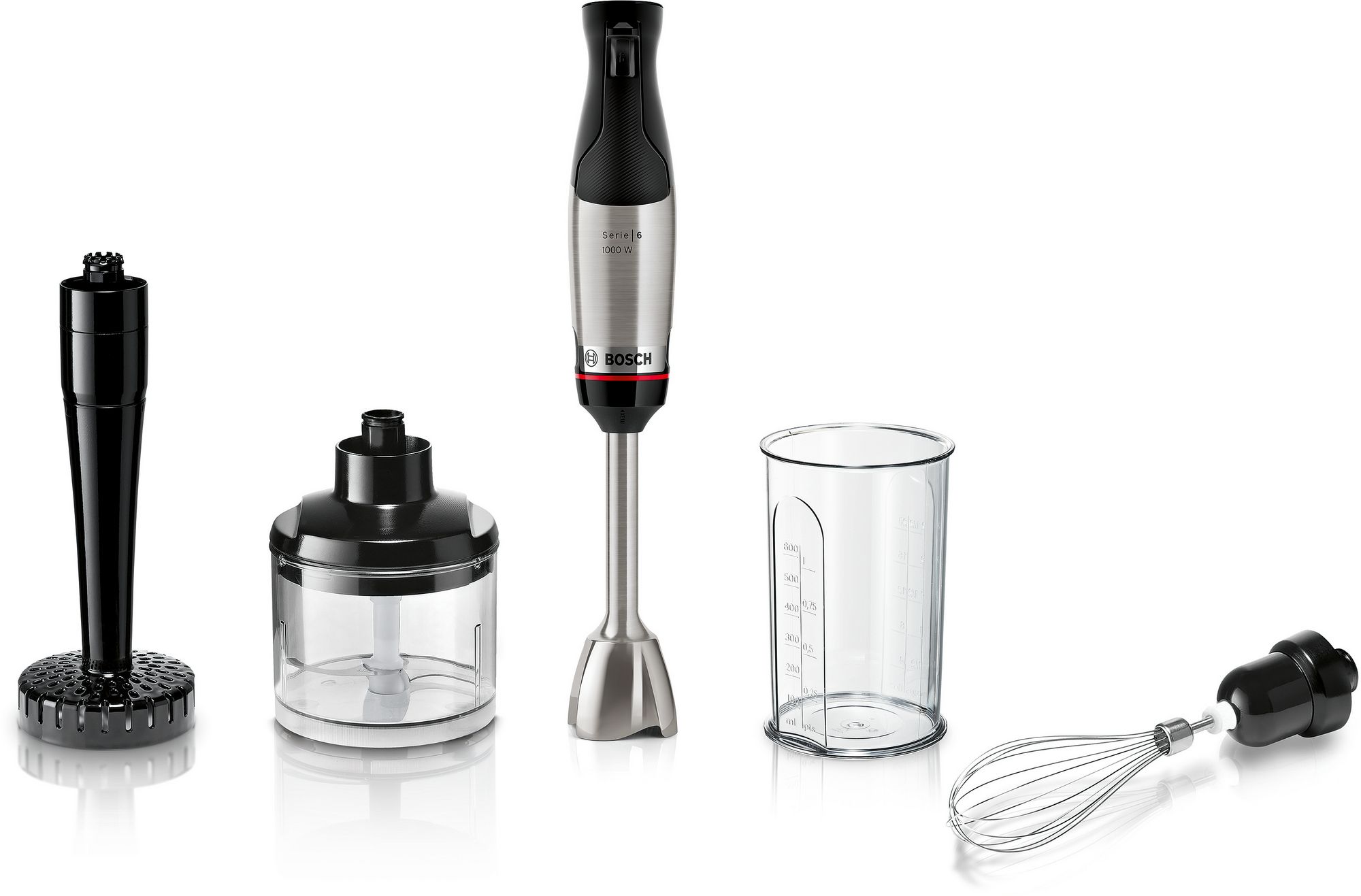 Batedeira de mão ErgoMaster Série 6, 1000 W, aço inoxidável, MSM6M623