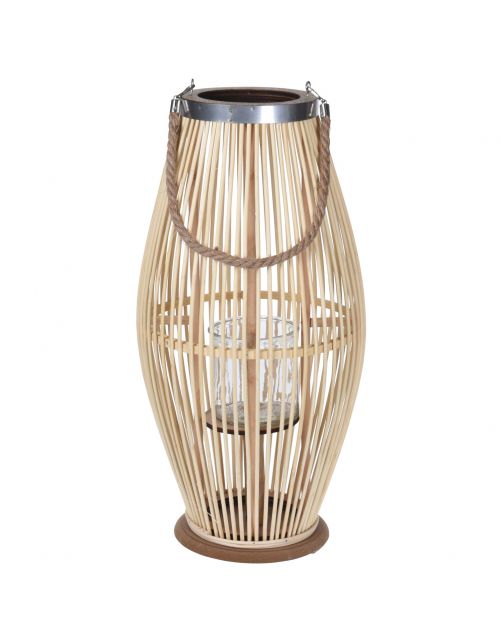 Homestyle Lantaarn Bamboe Nature - Verlichting - 28x59 cm