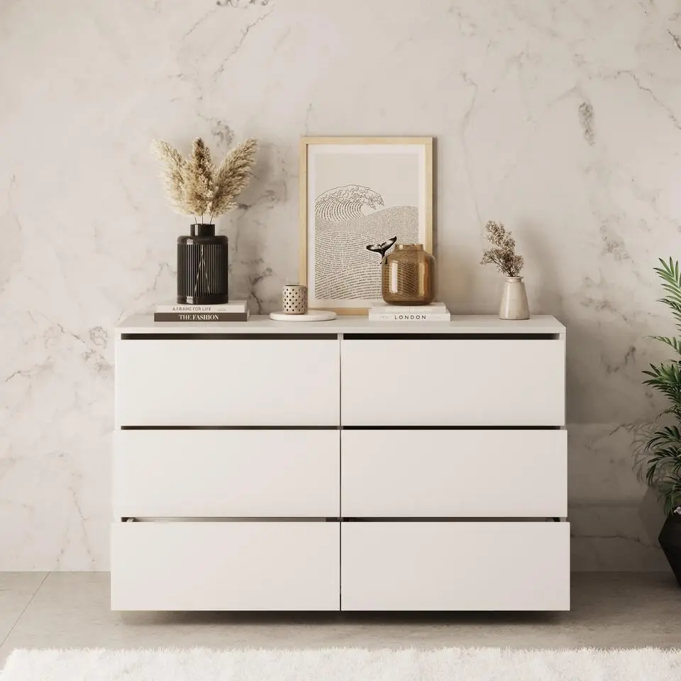 Meubella - Ladekast Gideon - Wit - 120 cm