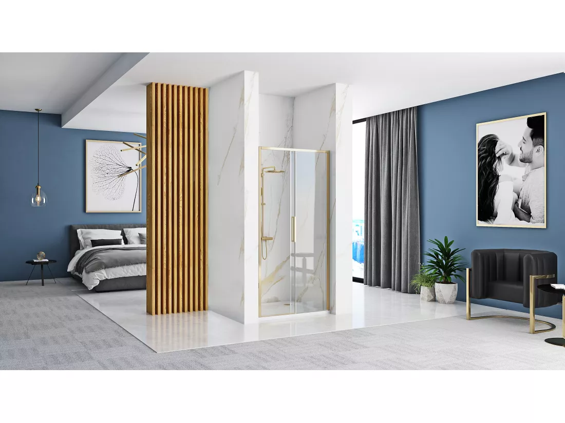 Porte De Douche Coulissante Rea Rapid Slide 100 Gold