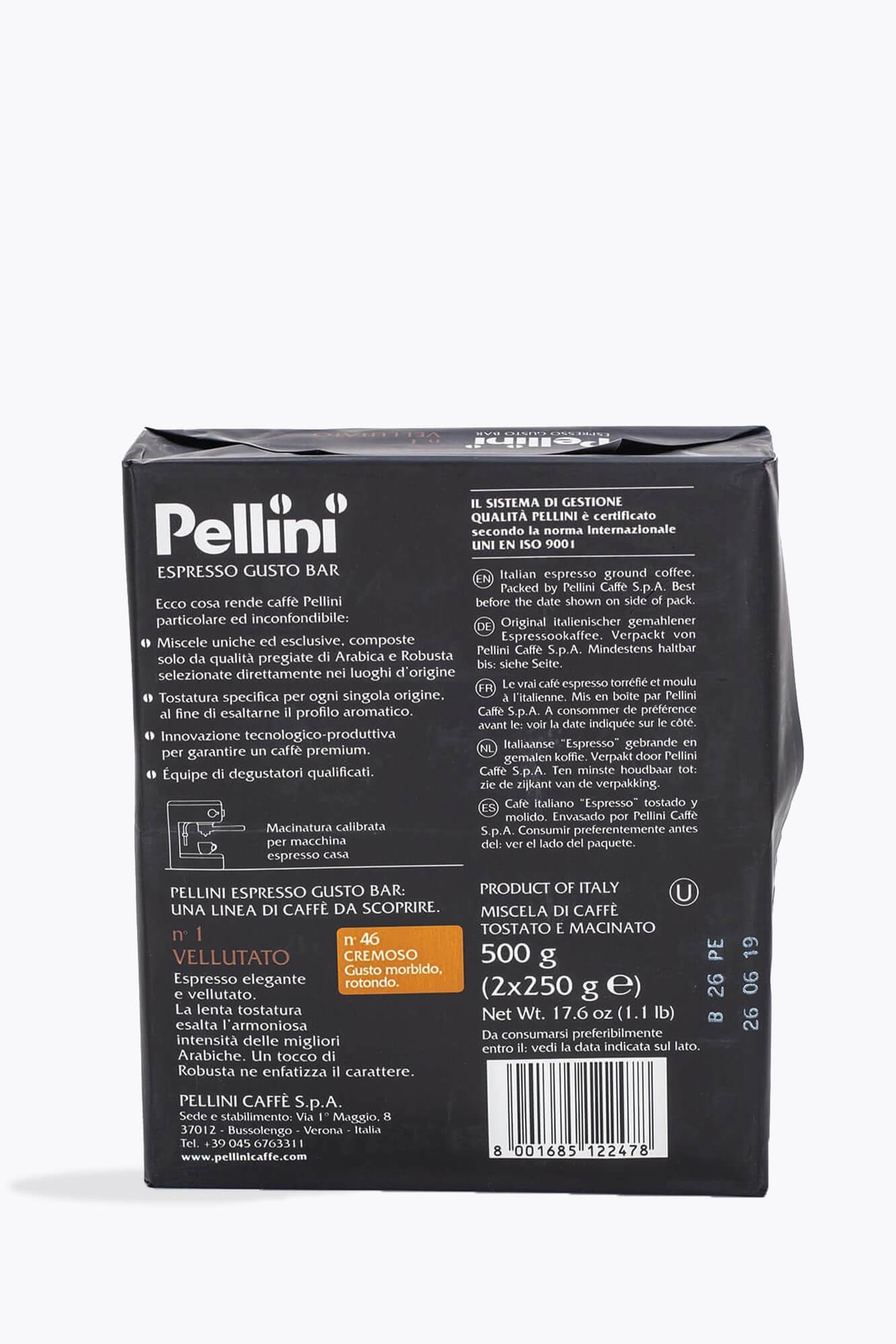 Pellini Espresso Gusto Bar N° 1 Vellutato gemahlen 2x250g