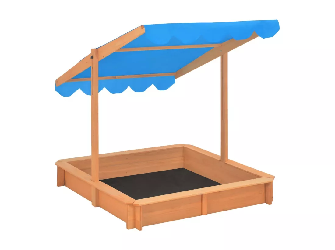 Bac à sable avec bois marron 115 x 115 x 115 cm 02_0005055