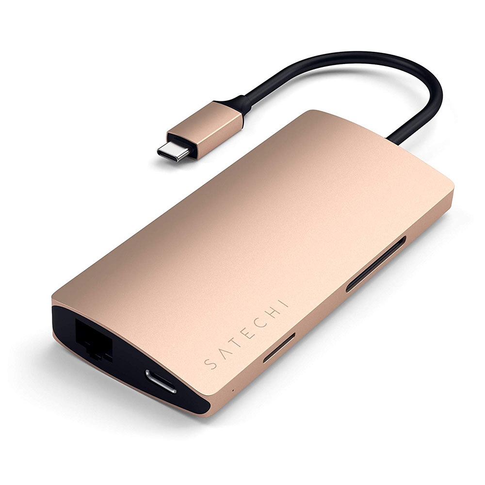 USB C Multiport Adapter V2 Hub mit USB C / 4K HDMI / 3x USB 3.0 / Ethernet / Micro SD Kartenlesegerät (ST-TCMA2G) - Roségold