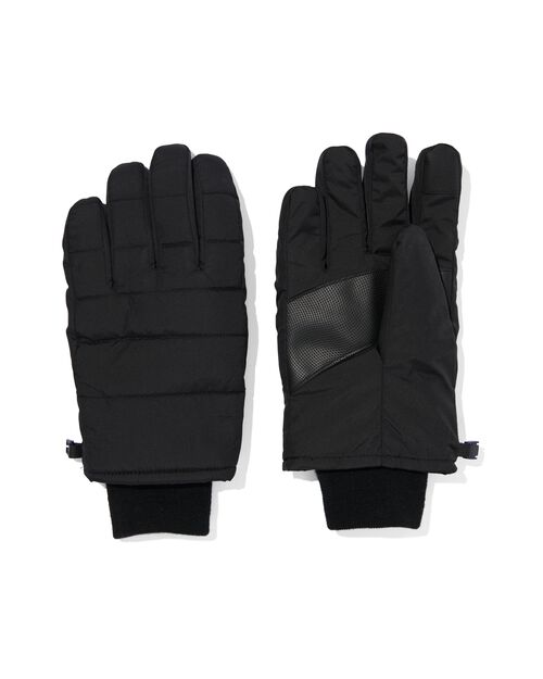 gants matelassés spécial écran tactiles pour hommes  noir